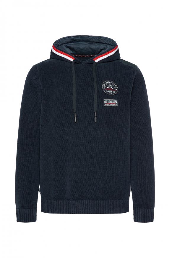 Kapuzenpullover mit Tape und Patches frozen navy