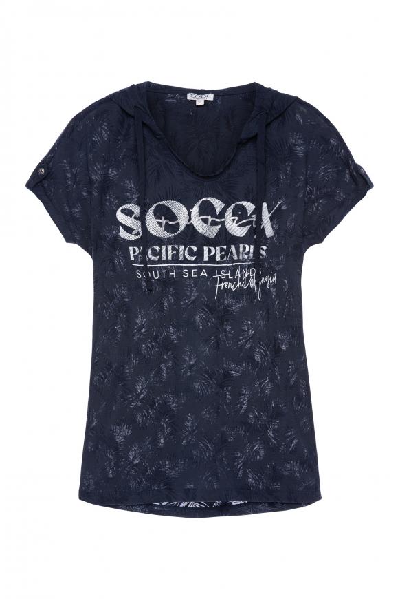 Kapuzenshirt mit Ausbrenner-Artwork pacific navy