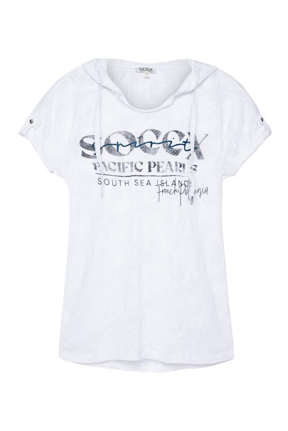 Kapuzenshirt mit Ausbrenner-Artwork opticwhite