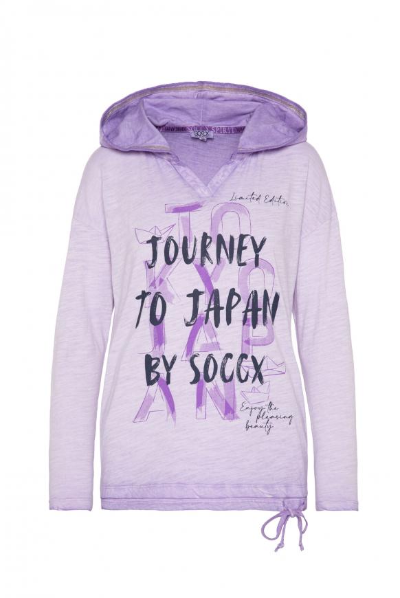 Kapuzenshirt mit Wording Print faded lavender