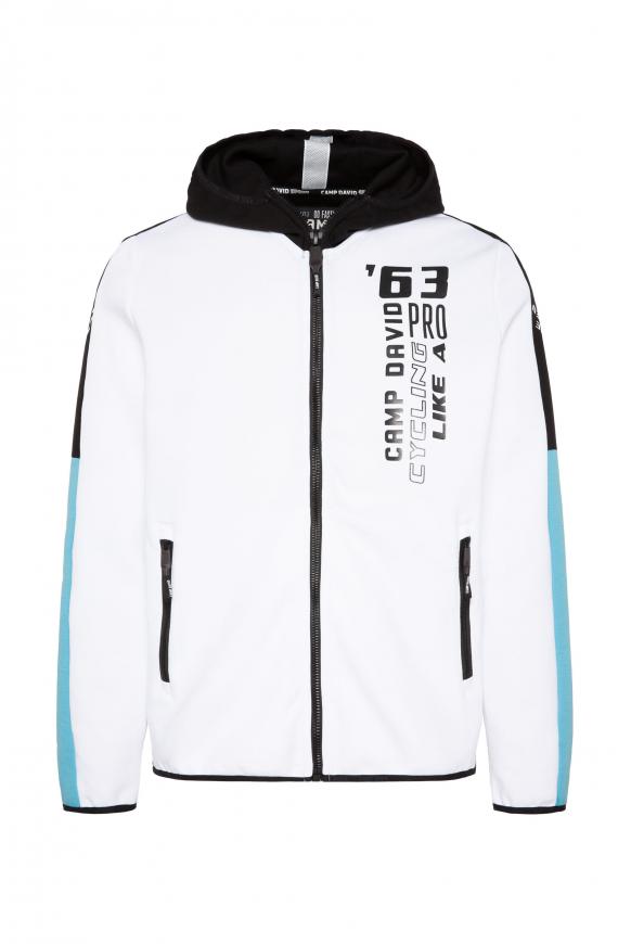 Kapuzensweatjacke mit Colour-Blocking opticwhite