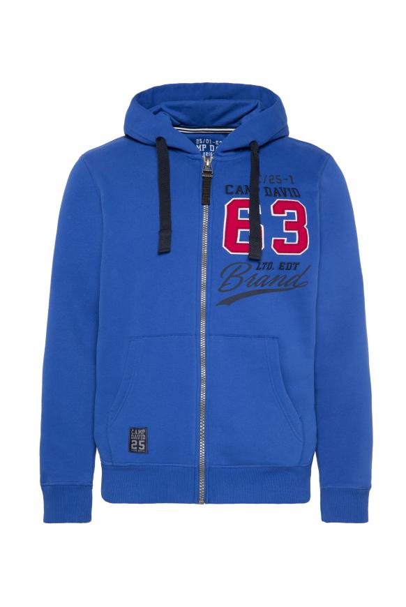 Kapuzensweatjacke mit Retro-Artwork flight blue