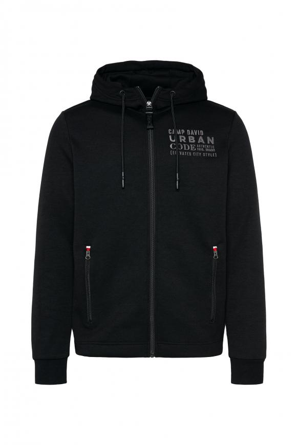 Kapuzensweatjacke mit Rücken-Artwork black