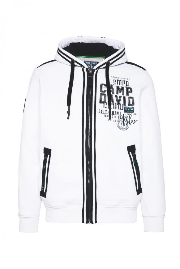 Kapuzensweatjacke mit Tapes und Artworks