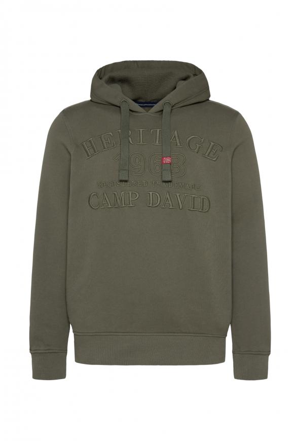 Kapuzensweatshirt mit 3D-Stickereien medium khaki
