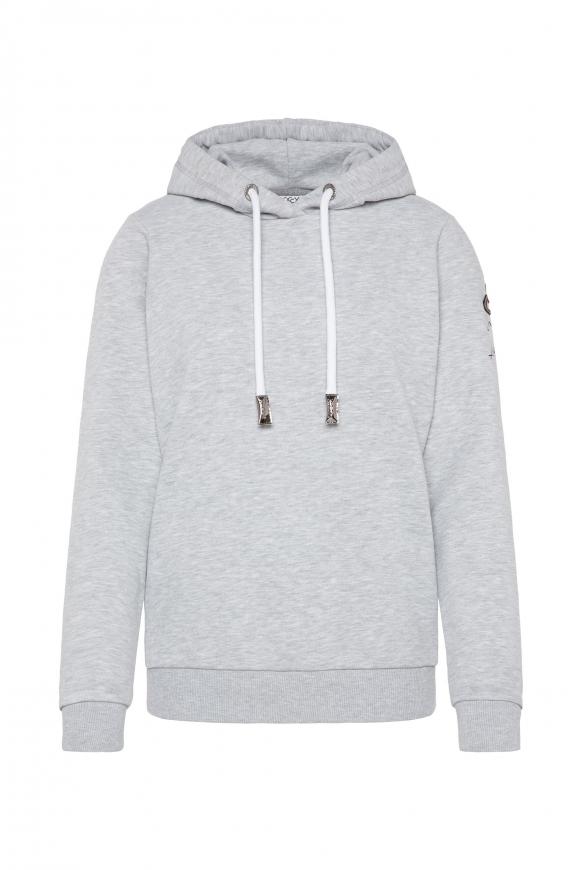 Kapuzensweatshirt mit Ärmel-Artwork grey melange