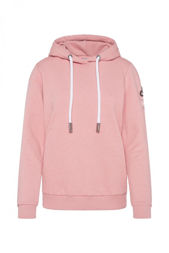 Kapuzensweatshirt mit Ärmel-Artwork rose melange