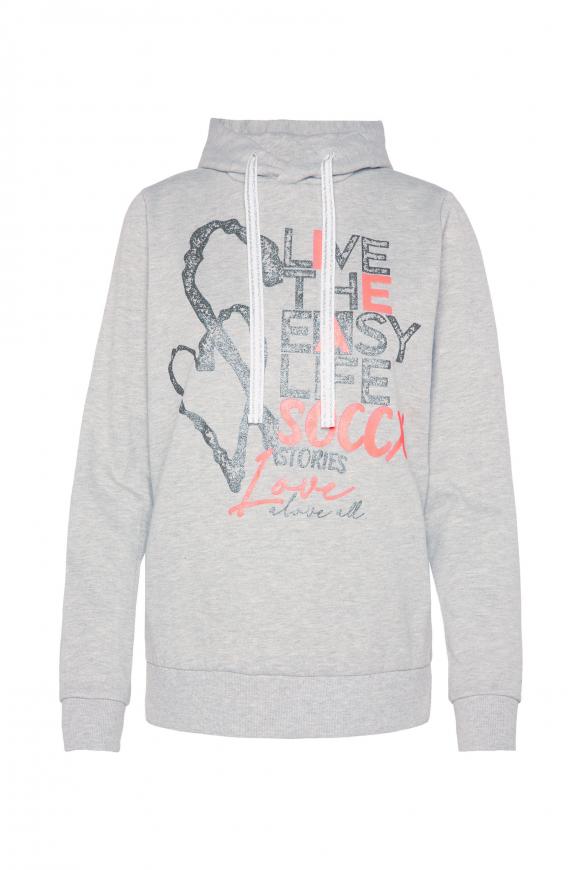 Kapuzensweatshirt mit Glitter Artwork grey melange
