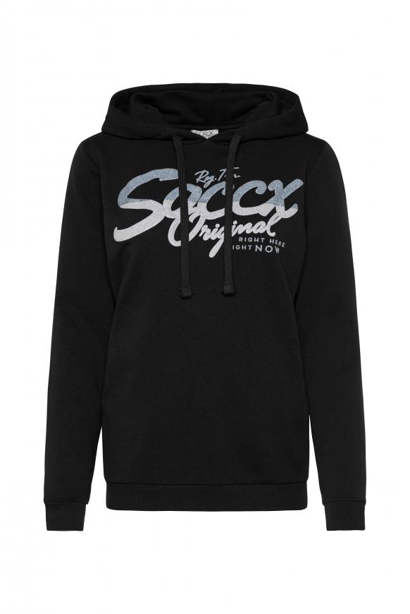 Kapuzensweatshirt mit Glitter Puff Print black