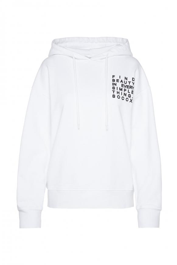 Kapuzensweatshirt mit kleinem Label Print opticwhite
