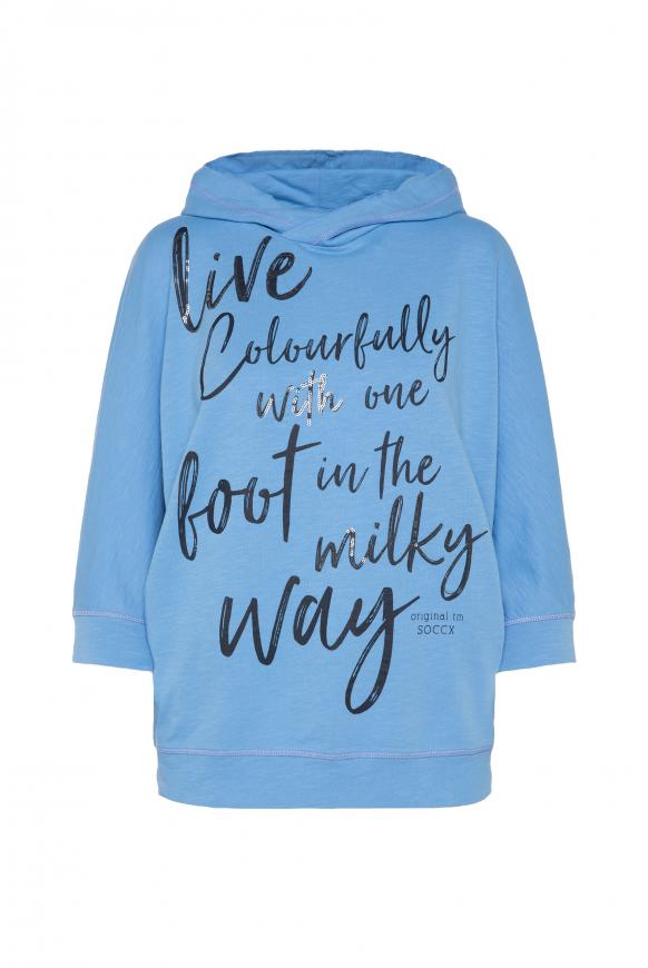 Kapuzensweatshirt mit kurzen Ärmeln soft blue