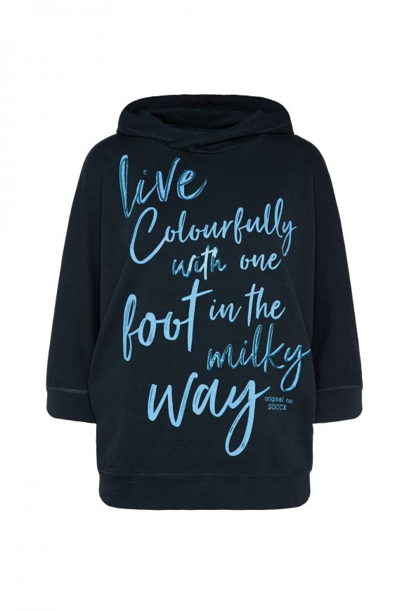 Kapuzensweatshirt mit kurzen Ärmeln blue navy