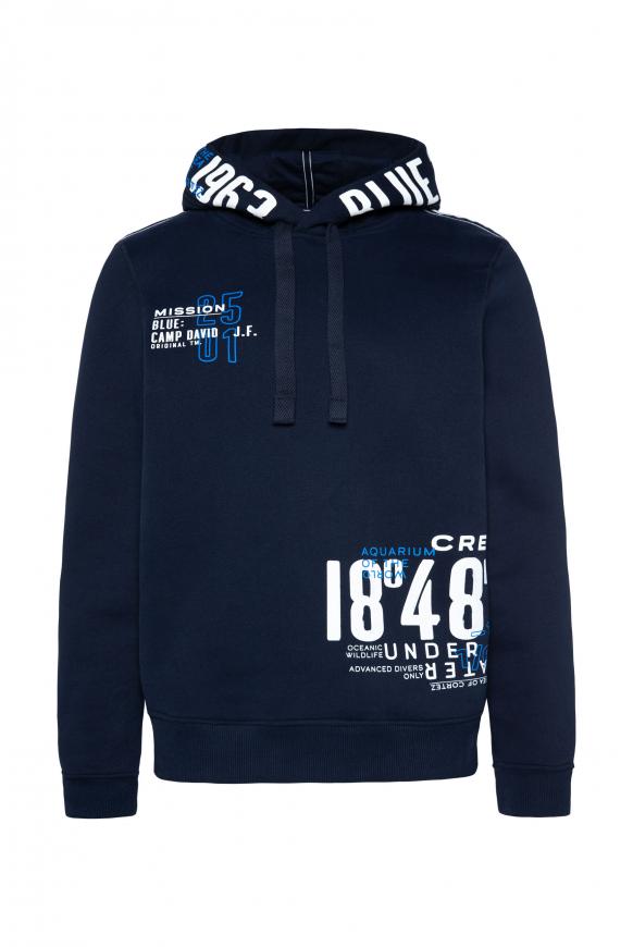 Kapuzensweatshirt mit Label Prints blue navy