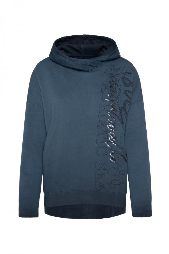 Kapuzensweatshirt mit Pailletten-Artwork horizon navy