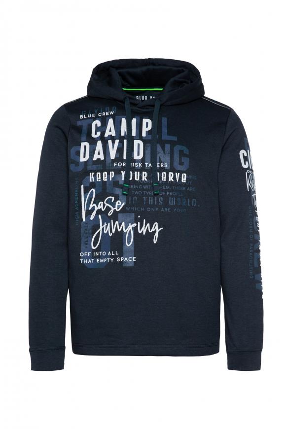 Kapuzensweatshirt mit Rubber Prints deep sea