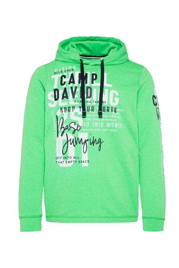 Kapuzensweatshirt mit Rubber Prints electric green