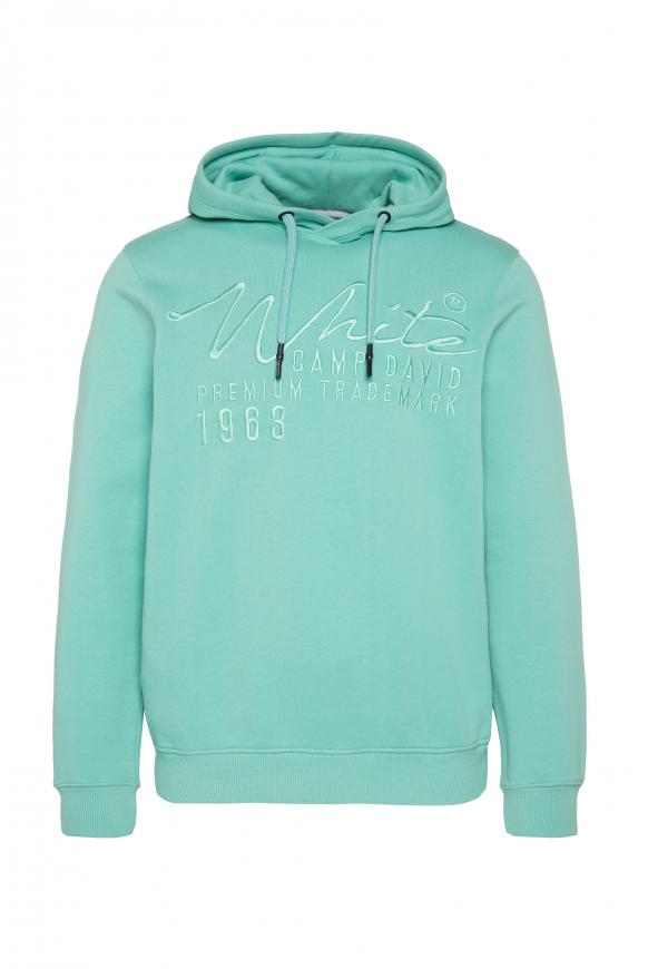 Kapuzensweatshirt mit toniger Stickerei nordic green