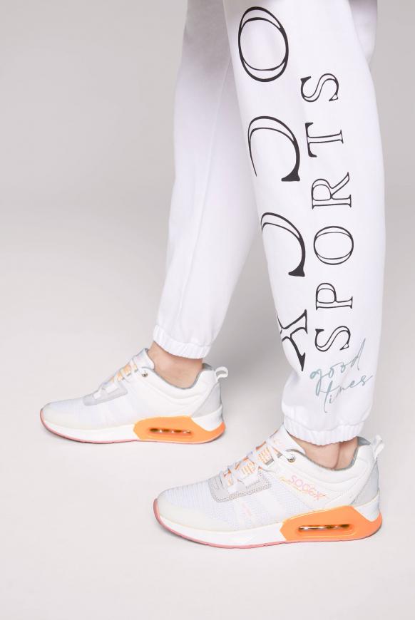 Keil-Sneaker im Strick-Design white