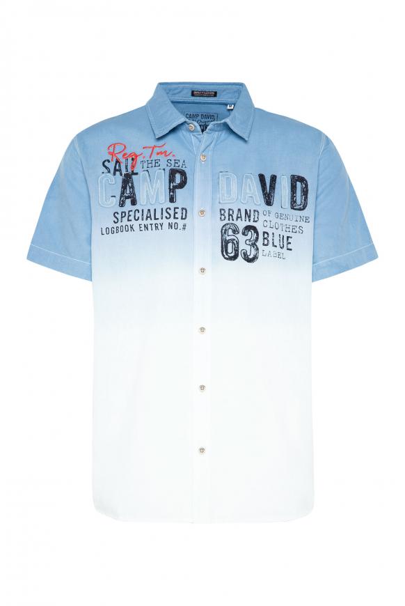 Kurzarmhemd Dip Dye mit Logo Artwork opticwhite