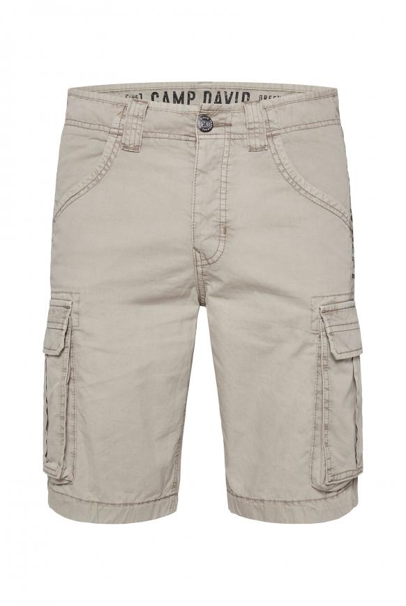 Kurze Cargo Shorts mit Seitentapes beige