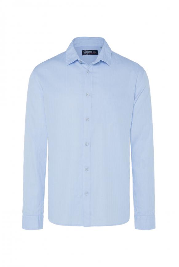 Langarmhemd mit tonigen Webstreifen summer blue
