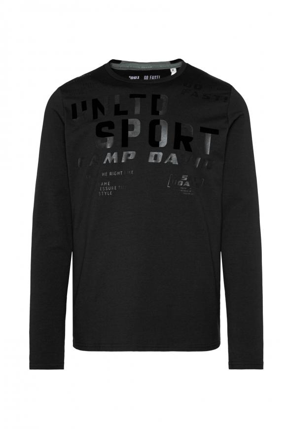 Langarmshirt mit Flock- und Folienprint black