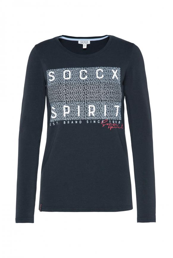 Langarmshirt mit Logo Print polar night