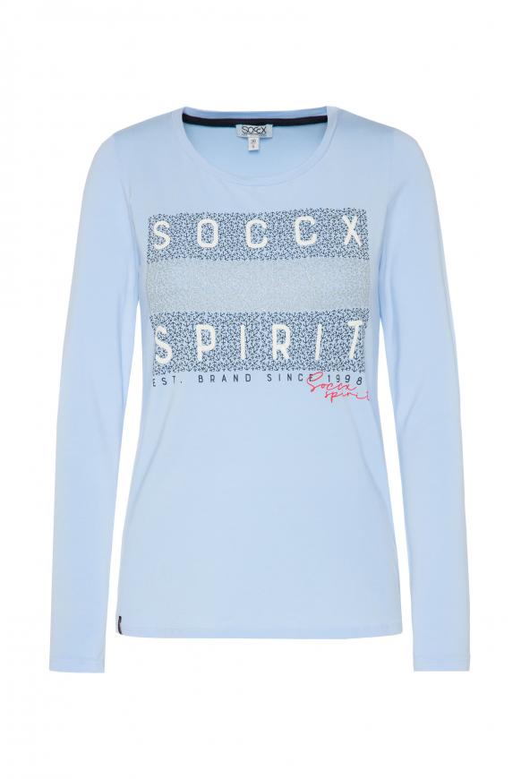 Langarmshirt mit Logo Print cool blue