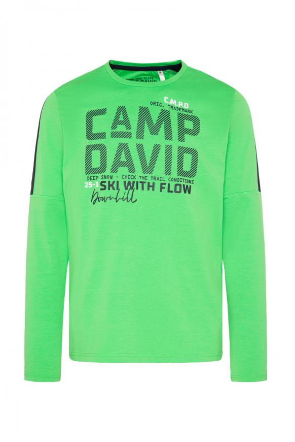 Langarmshirt mit Schulter-Artwork electric green