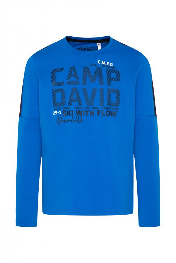 Langarmshirt mit Schulter-Artwork neon blue