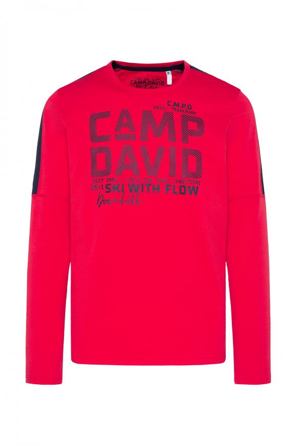 Langarmshirt mit Schulter-Artwork mission red