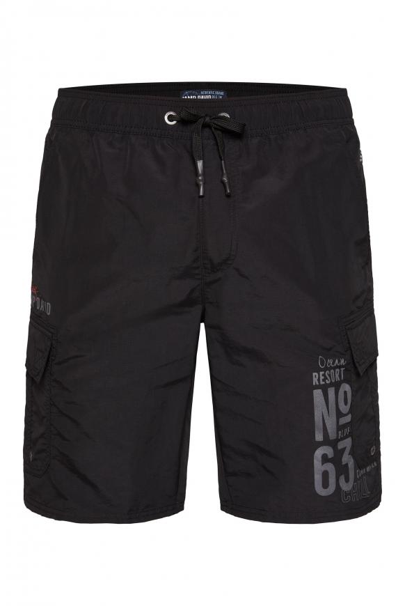 Lange Beachshorts mit Beintaschen black