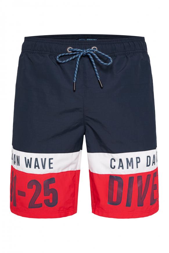 Lange Beachshorts mit Colour-Blocking ocean navy