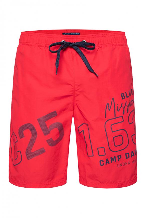 Lange Beachshorts mit Logo-Artwork red sun
