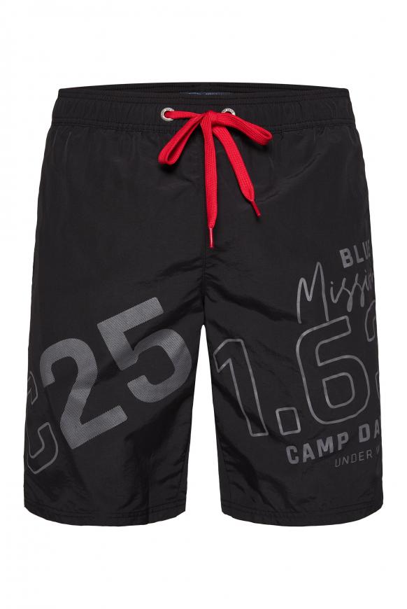 Lange Beachshorts mit Logo-Artwork black
