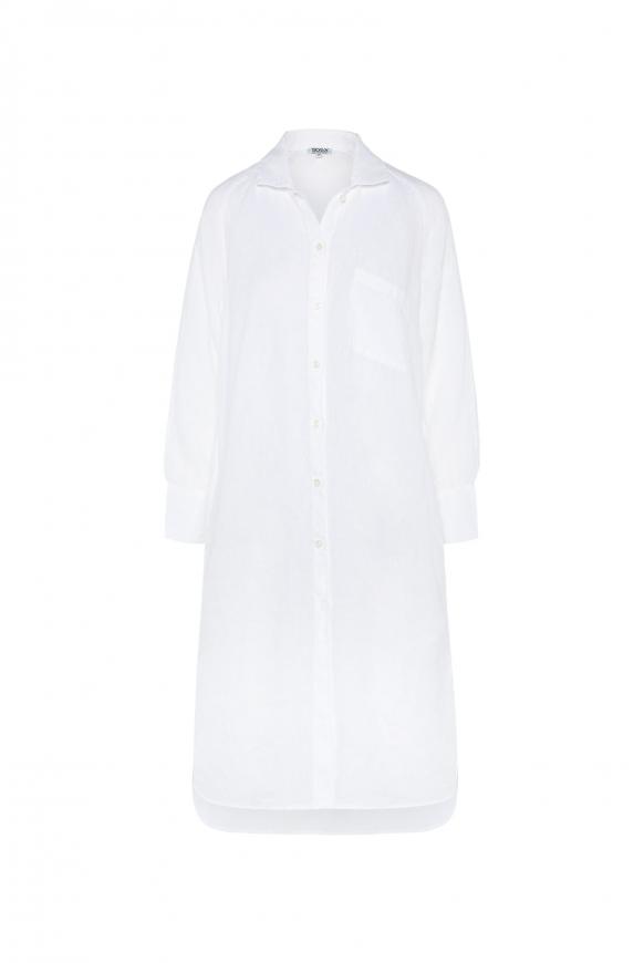 Lange Bluse aus Leinen opticwhite