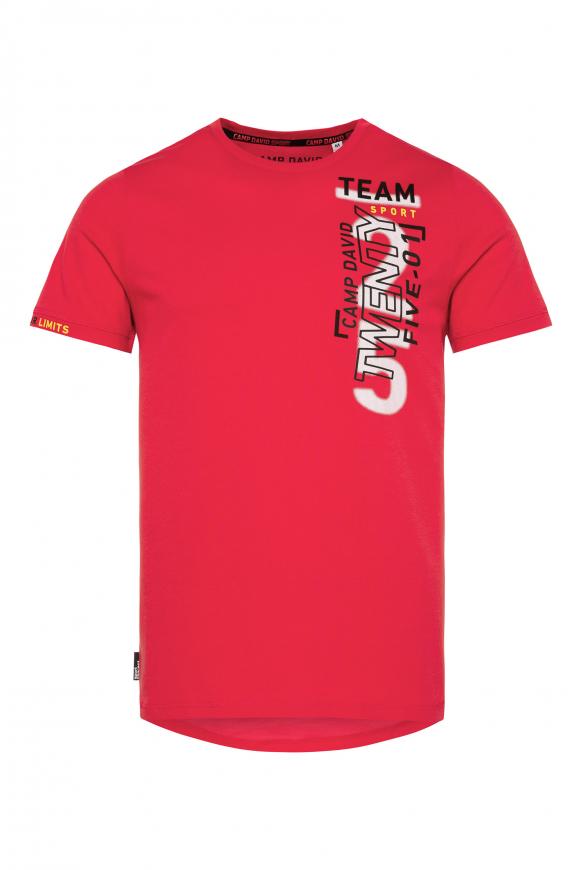 Langes T-Shirt mit XL-Rücken-Print power red