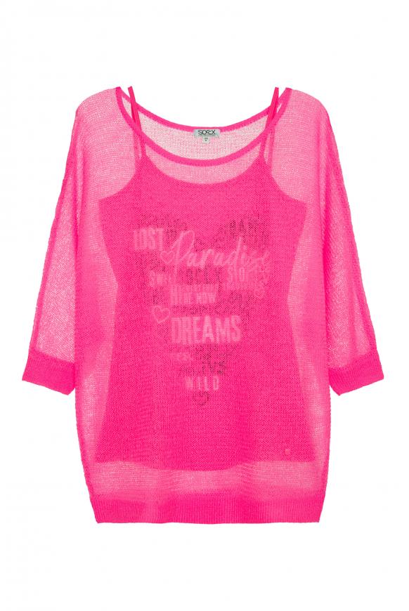 Leichter Pullover mit Trägertop 2-in-1 paradise pink