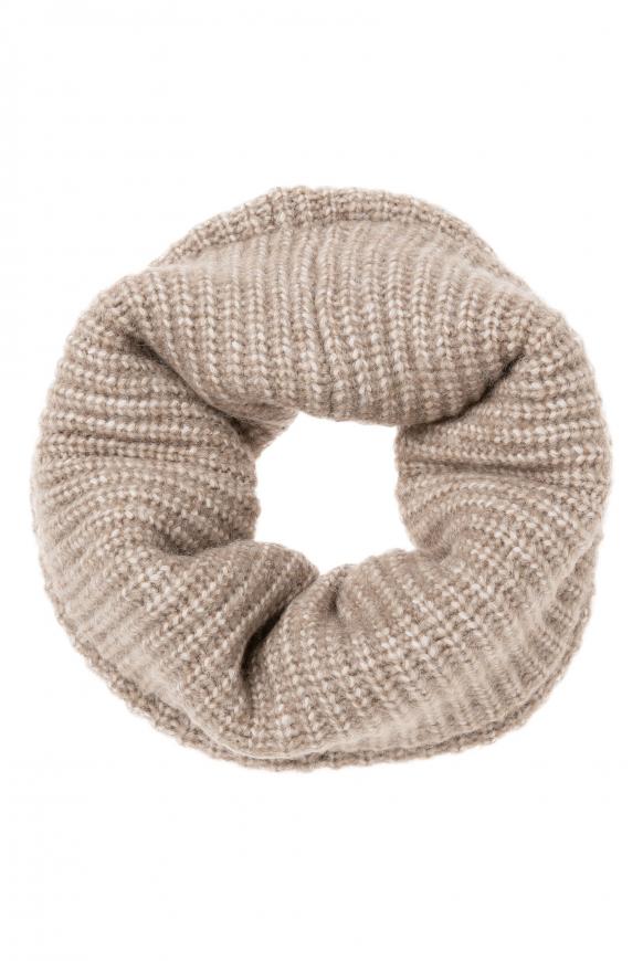 Loop-Schal in Rippstrick beige