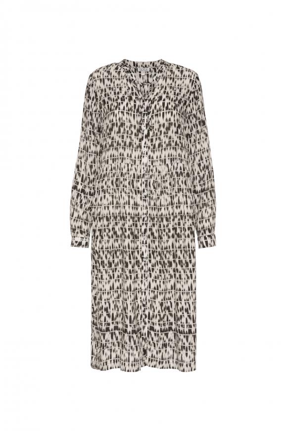 Midikleid mit All Over Print black