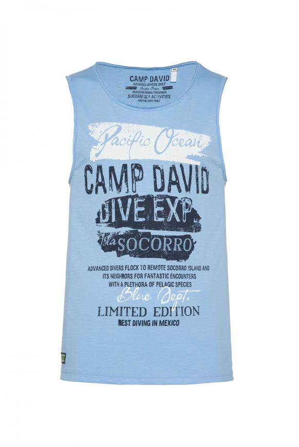 Muskelshirt im Used Look mit Prints summer blue