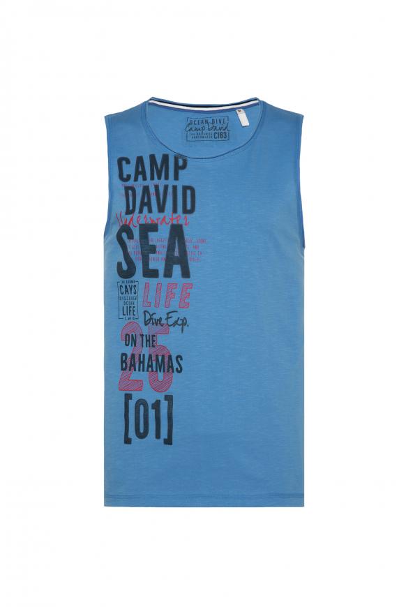Muskelshirt mit Logo-Artwork scuba blue