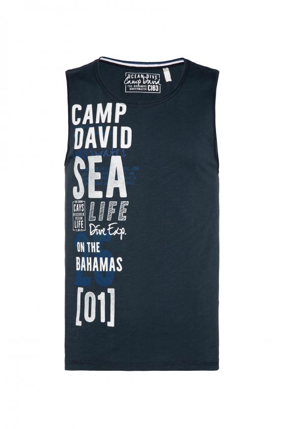 Muskelshirt mit Logo-Artwork ocean navy