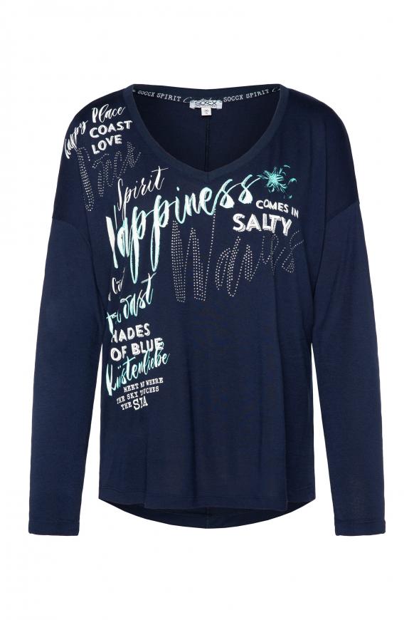 Oversized-Langarmshirt mit Artwork blue navy