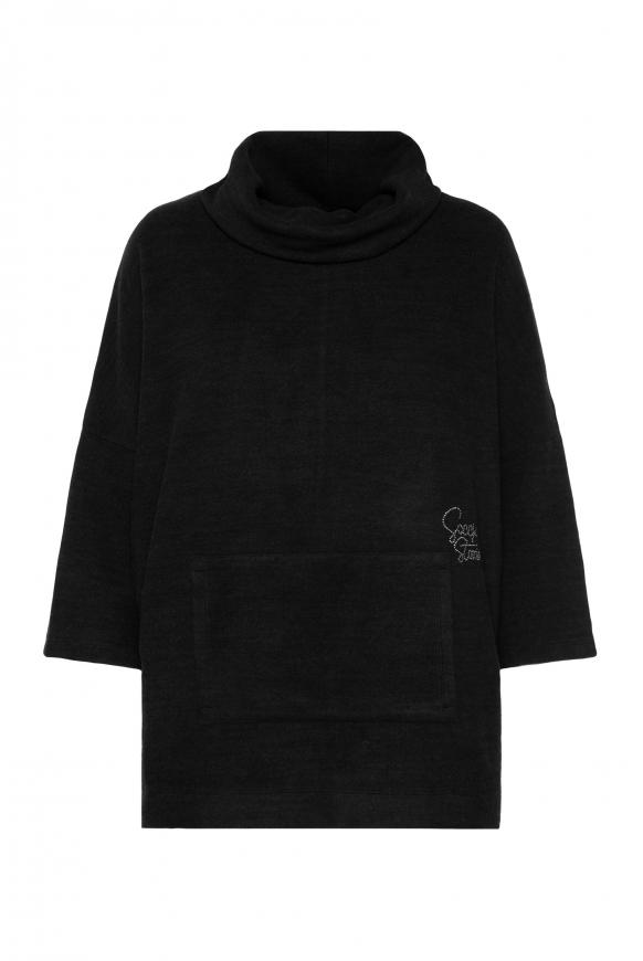 Oversized-Pullover mit Kängurutasche black