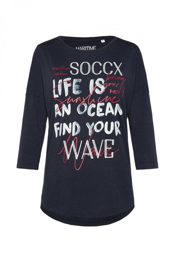 Oversized-Shirt mit Wording Print deep sea