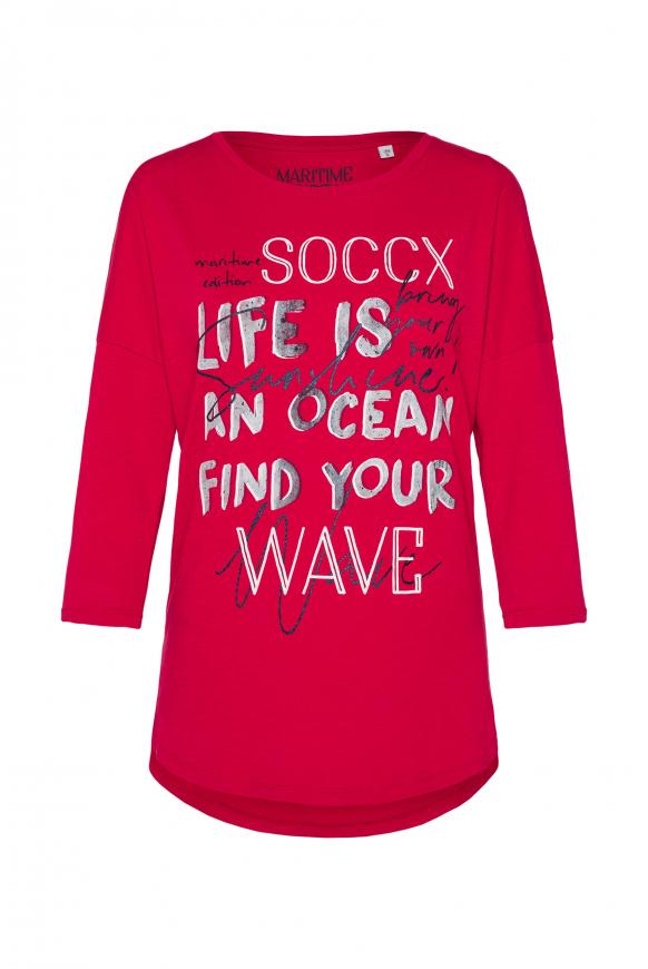 Oversized-Shirt mit Wording Print royal red