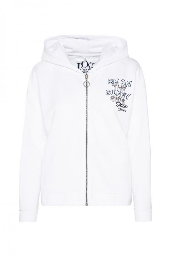 Oversized Sweatjacke mit Rücken-Print opticwhite