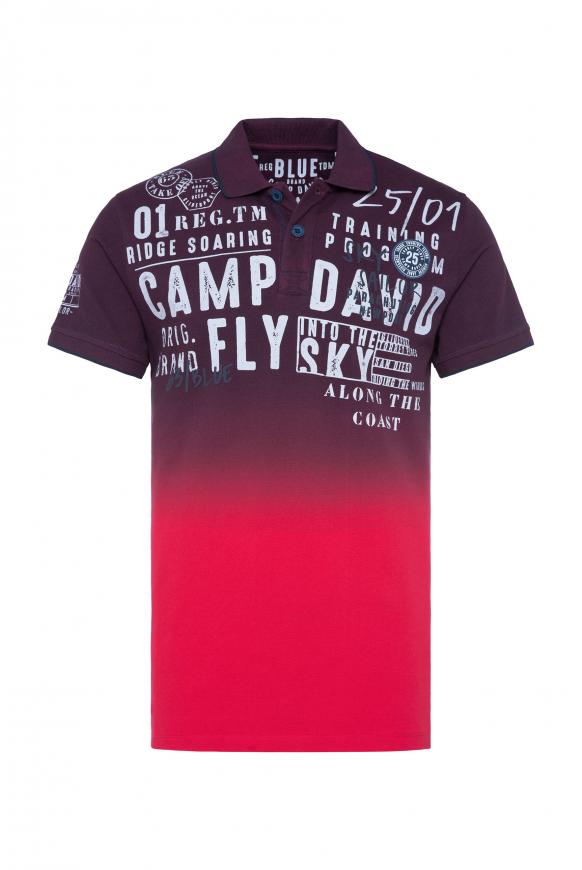 Pikee-Polo Dip Dye mit Logo Artwork red sun / reef blue