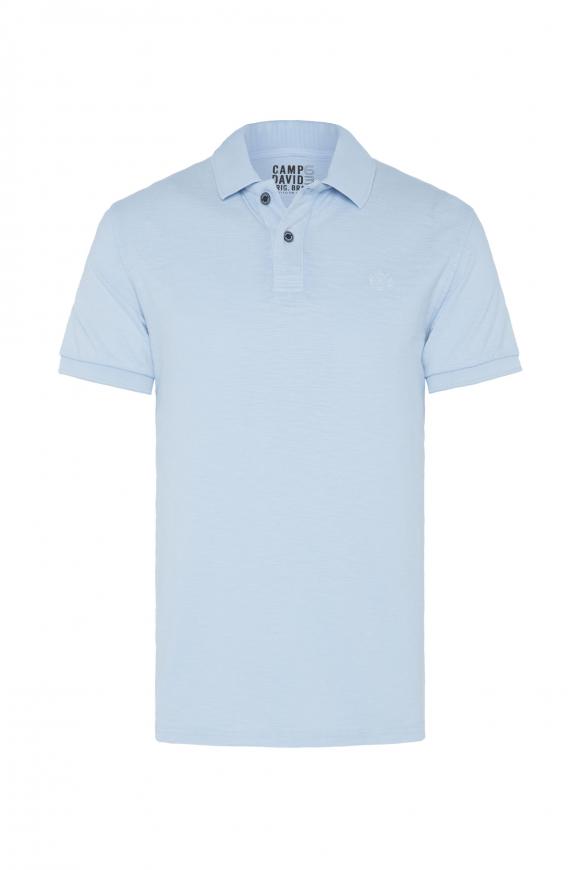 Pikee-Polo mit Flammgarnstruktur summer blue
